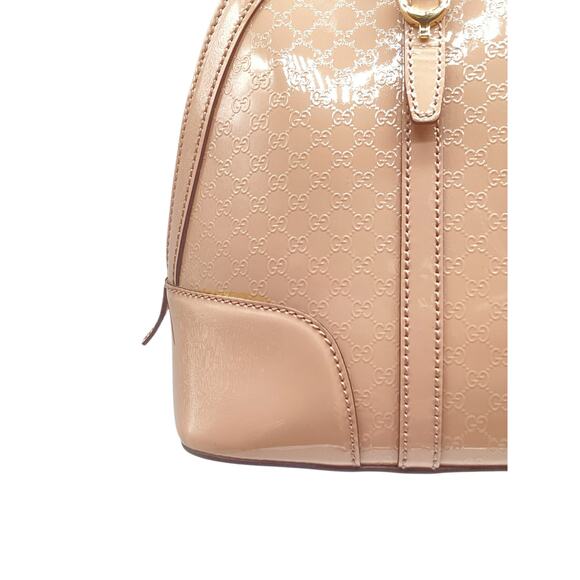 Gucci Nice Microguccissima Patent Leather Small Top Handle Bag in Dusty Rose - Picture 7 of 8